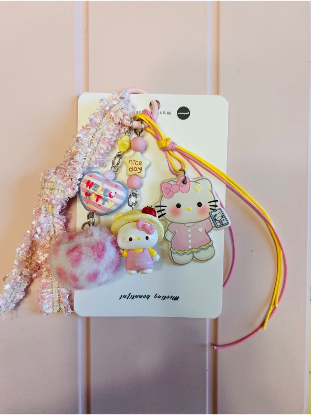 Hello Kitty Pink & Yellow Charm Hair Accessory Set